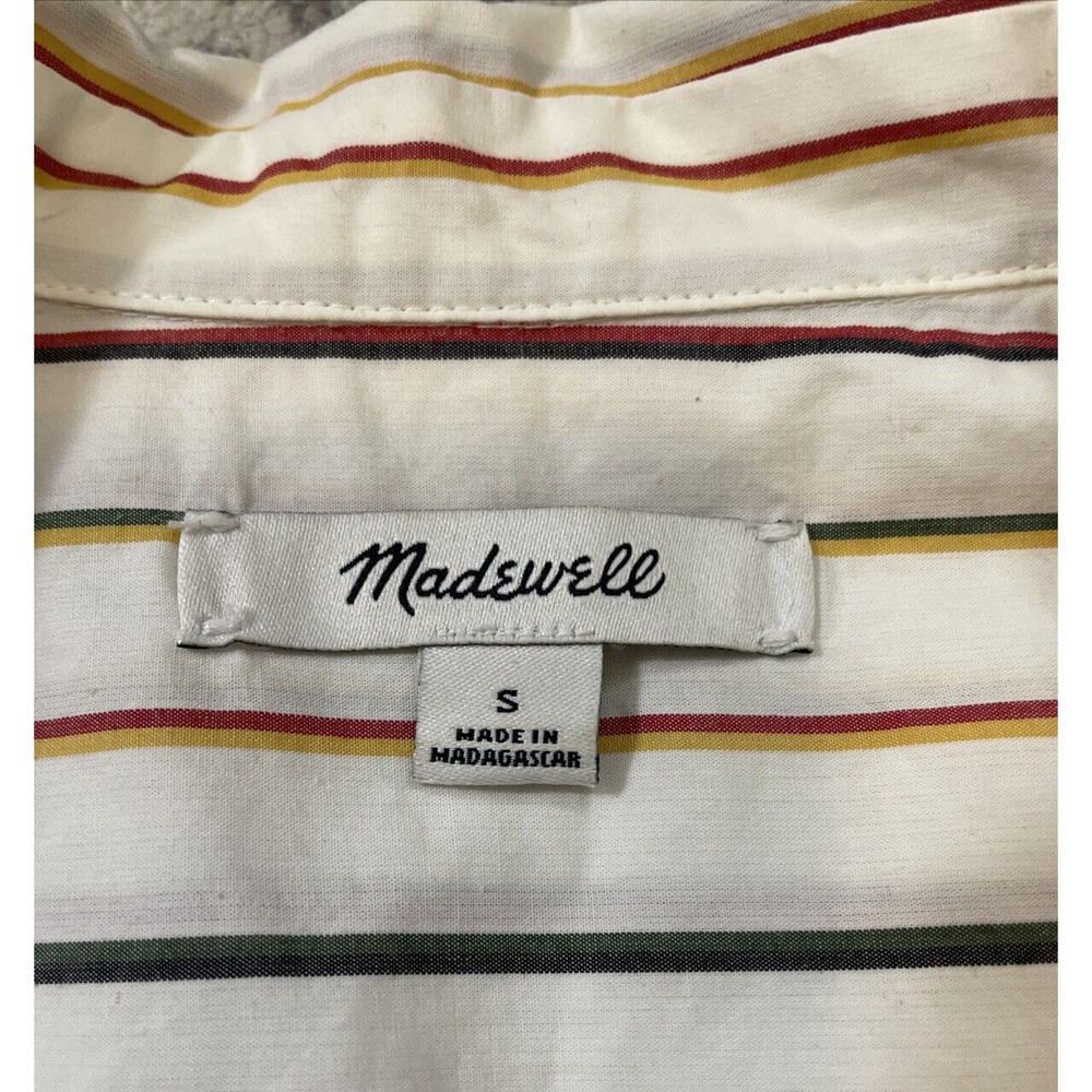 Madewell Central Shirt Womens‎ S Rainbow Stripe Cotton Short Sleeve Button Down - Picture 6 of 9